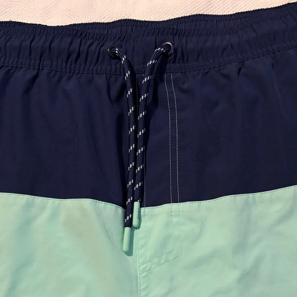 Navy and‎ Aqua Men's Swim Trunks
